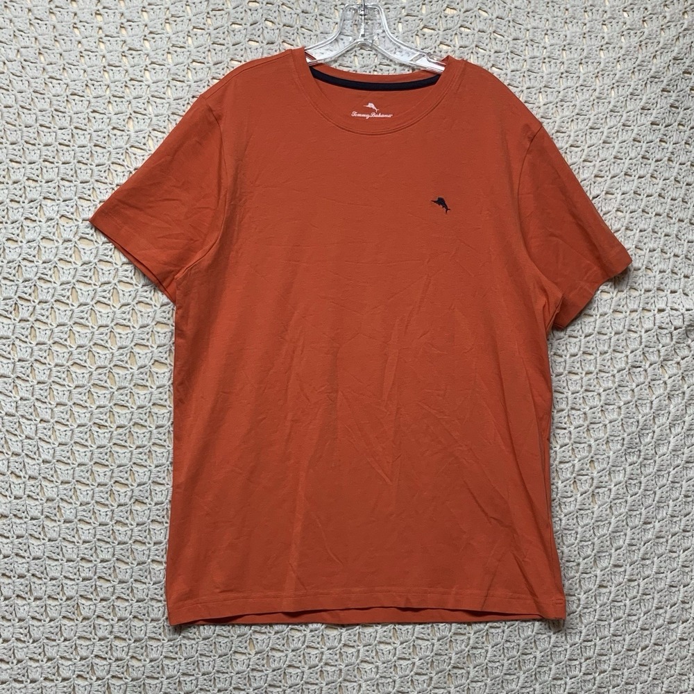 Tommy Bahama T Shirt Mens Médium Orange Stretch Casual Basic Beach